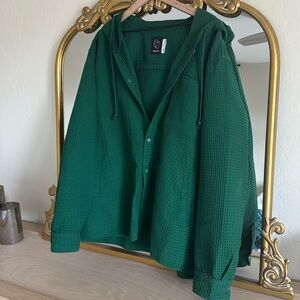 Original Use Green Casual Button Down Shirt